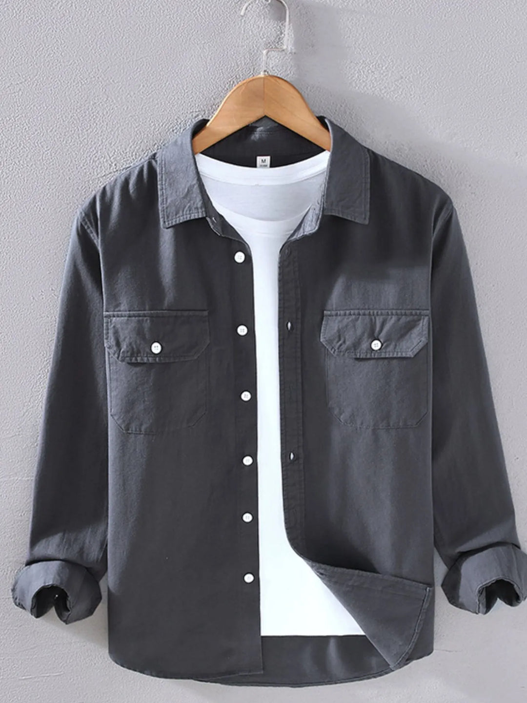 Men's Plus Size Button Up Long Sleeve Shirt
