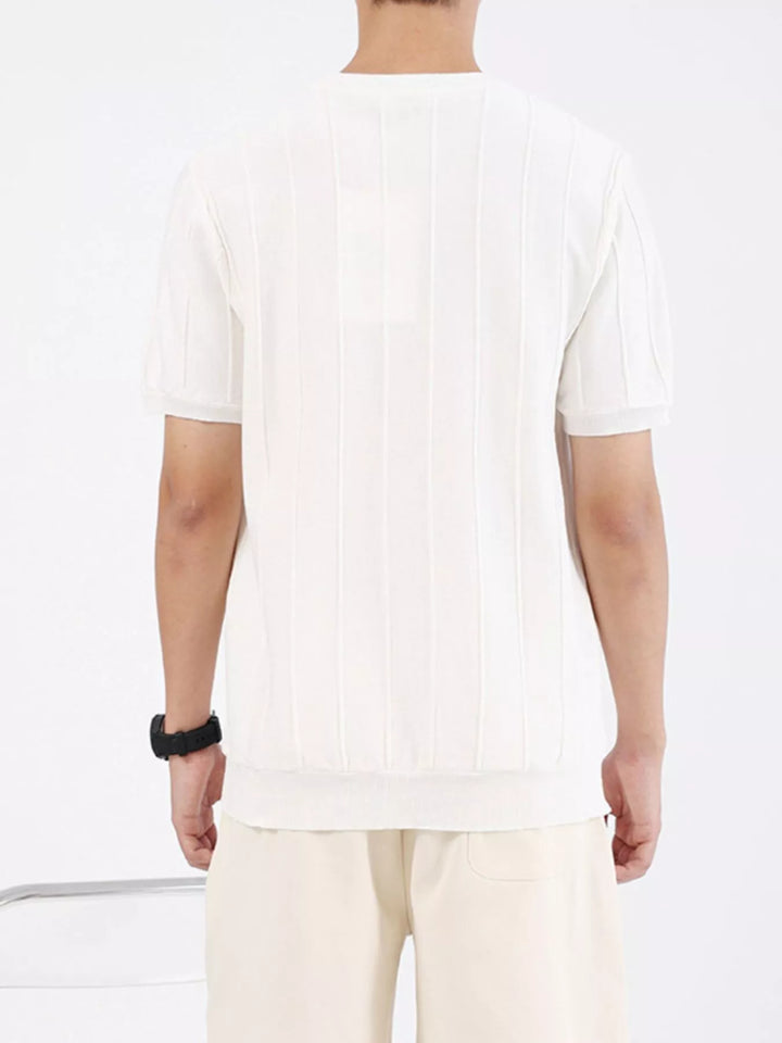 Men's Plus Size Textured Short Sleeve T-Shirt