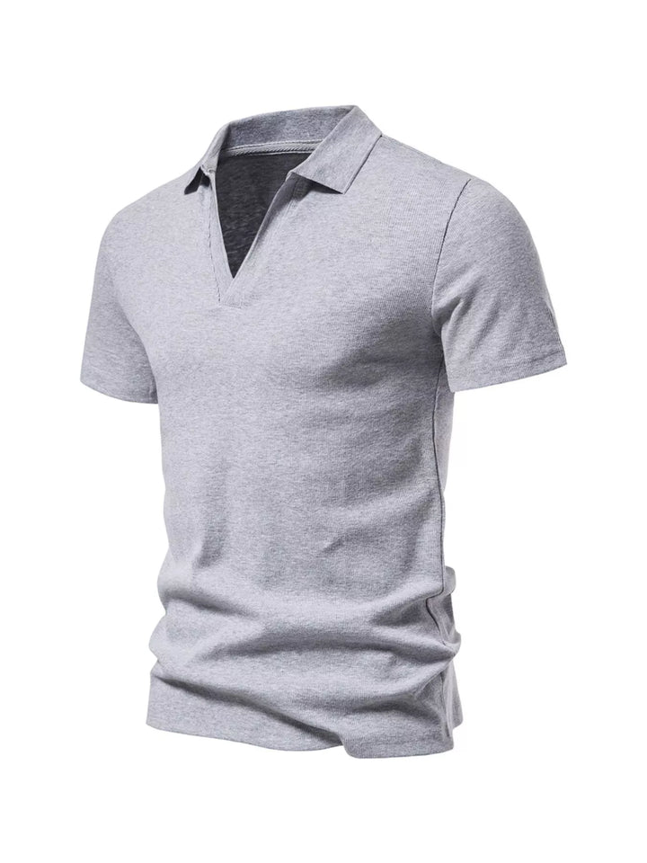 Men's Plus Size Casual Notched Short Sleeve Polo