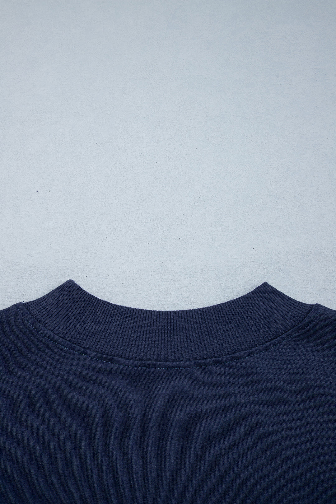 Dirty blue Embroidered Leopard Alabama High Neck Long Sleeve Tunic Sweatshirt