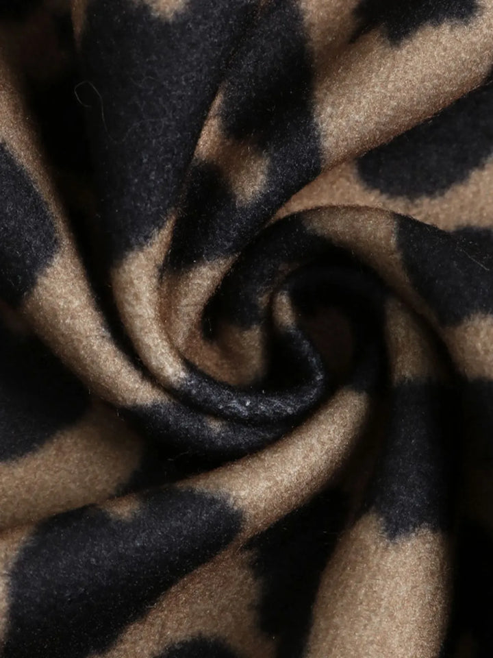Leopard Print Casual Button Up Jacket