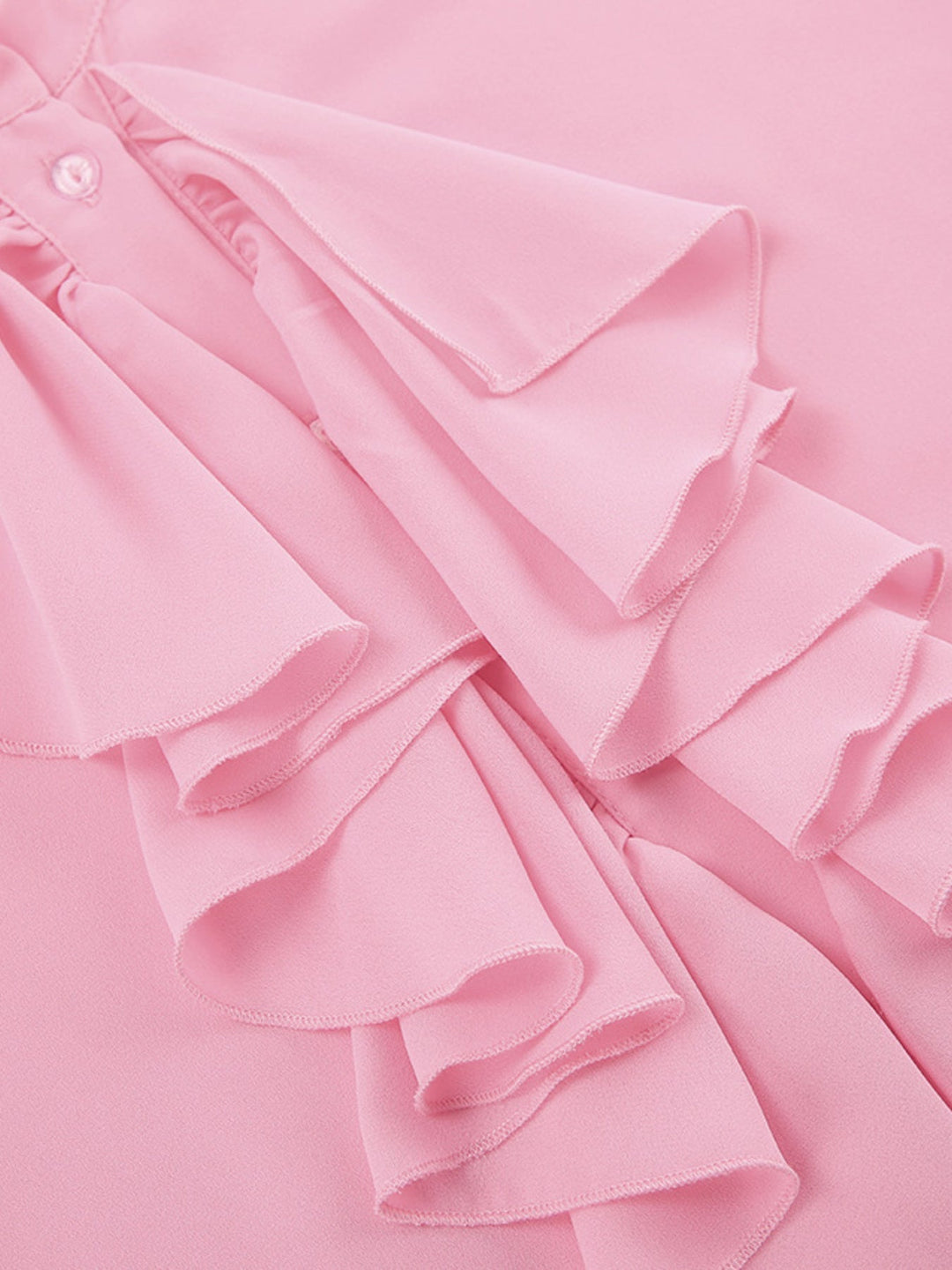 Ruffle Trim Flounce Sleeve Blouse