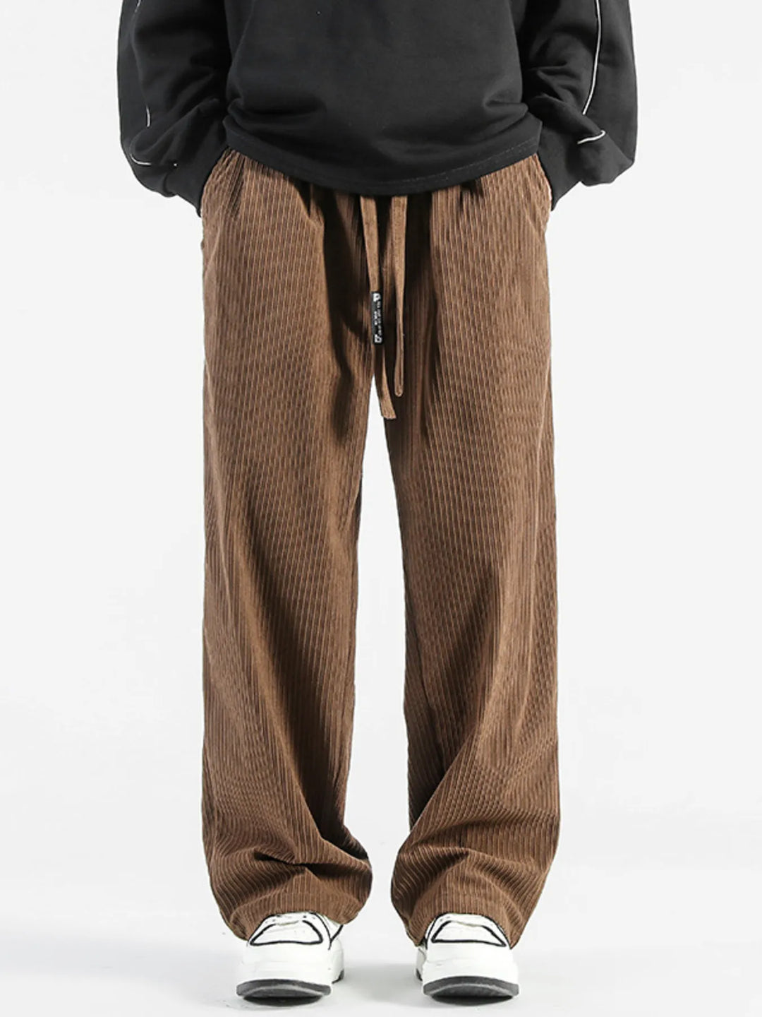 Men's Plus Size Casual Drawstring Wide Leg Pants
