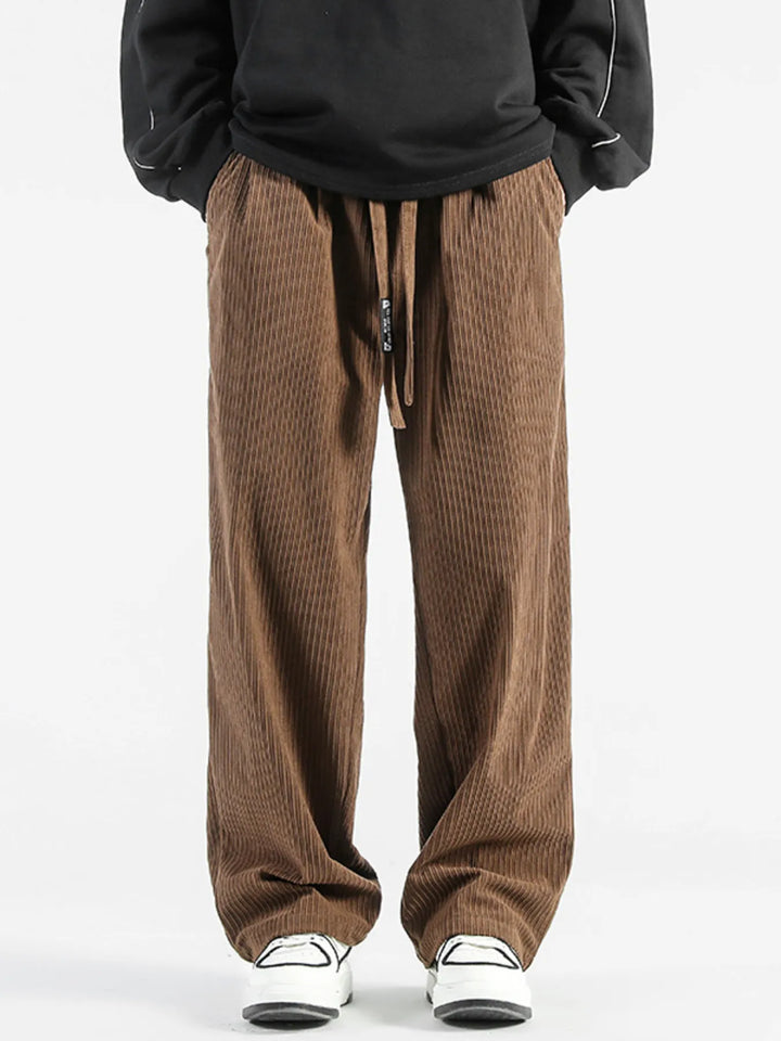 Men's Plus Size Casual Drawstring Wide Leg Pants