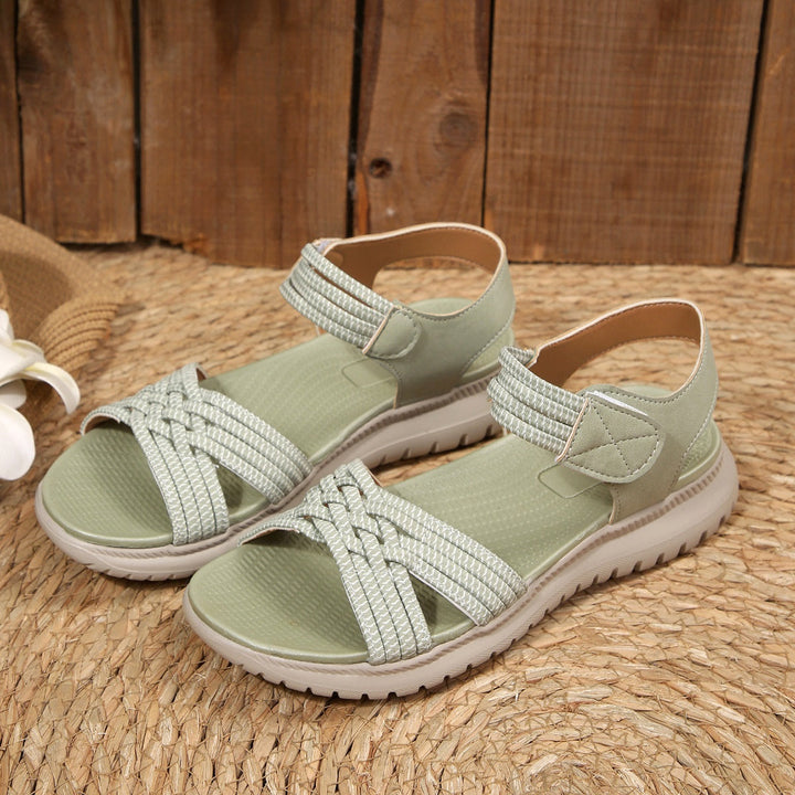 Open Toe Woven Strap Sandals