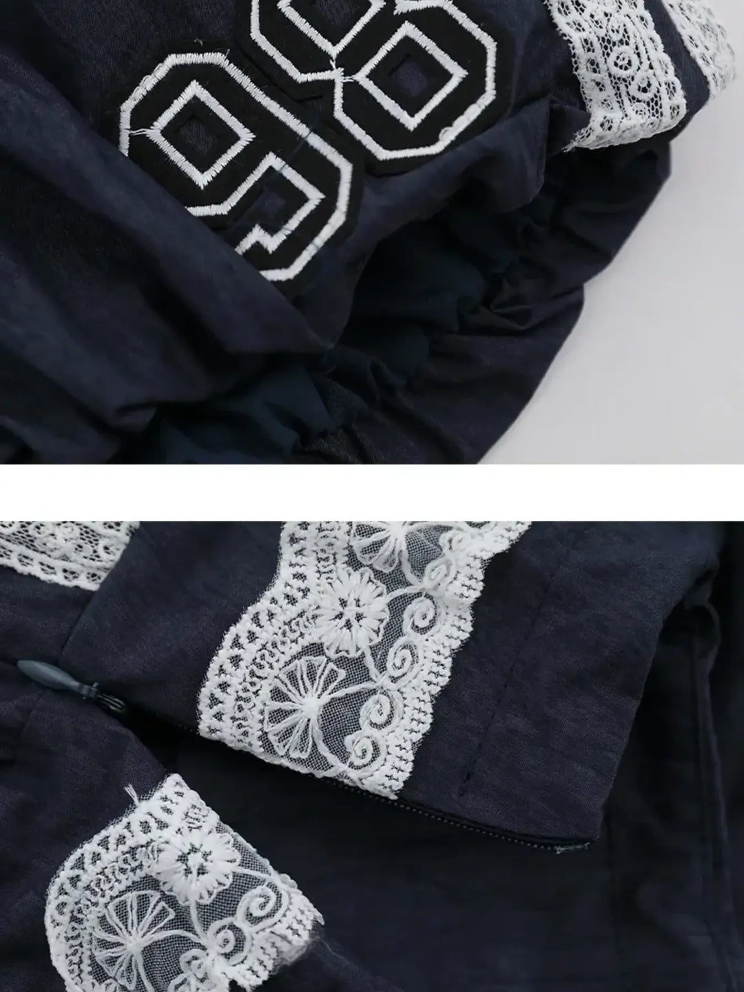 Lace Trim Shorts with Drawstring