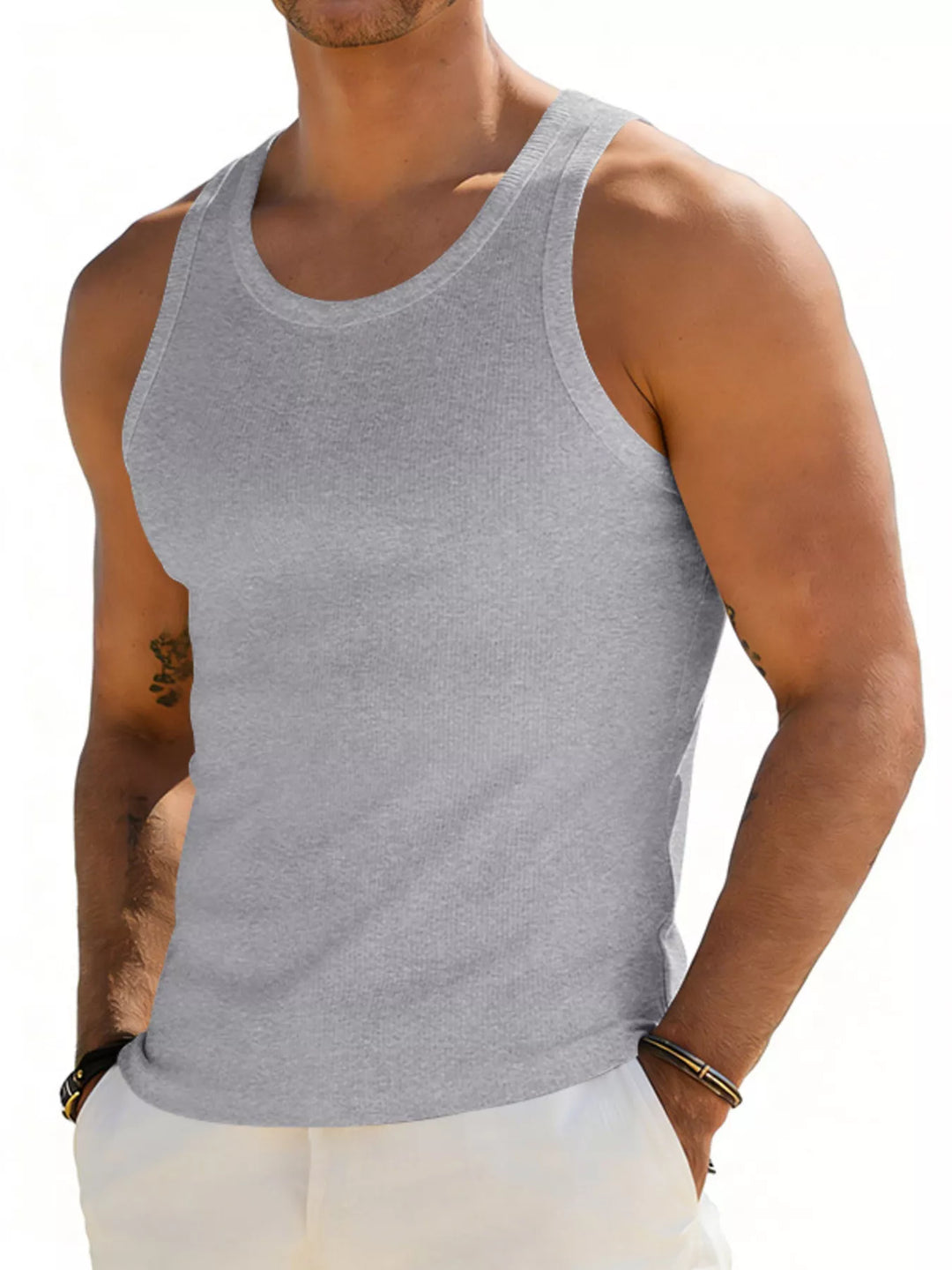 Men's Full Size Round Neck Tank Plus Size