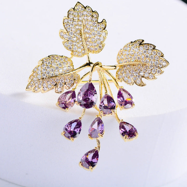 Fashionable And Elegant Grape Brooch Creative And Minimalist Pin