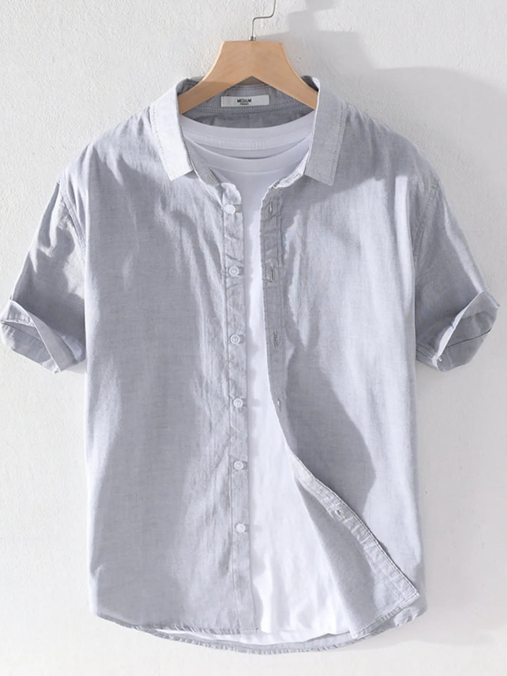 Men's Plus Size Short Sleeve Button-Up Shirt