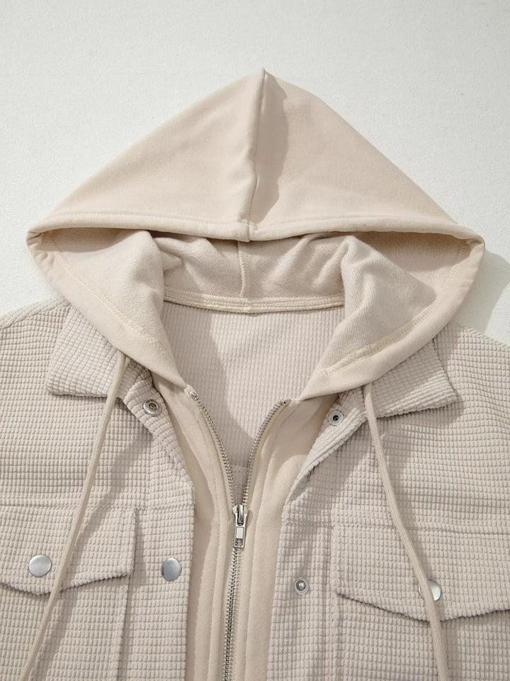 Thermal Knit Textured Hooded Jacket