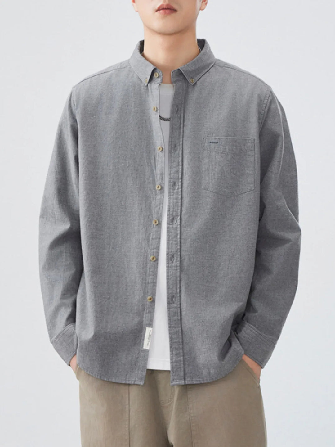 Men's Plus Size Button Up Long Sleeve Shirt