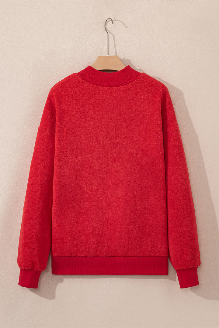 Racing Red Mock Neck Reversible USA/America Graphic Sweatshirt