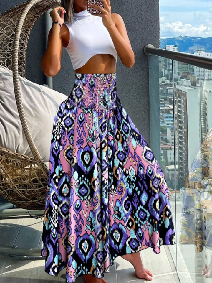 Printed Wide-Leg Pants