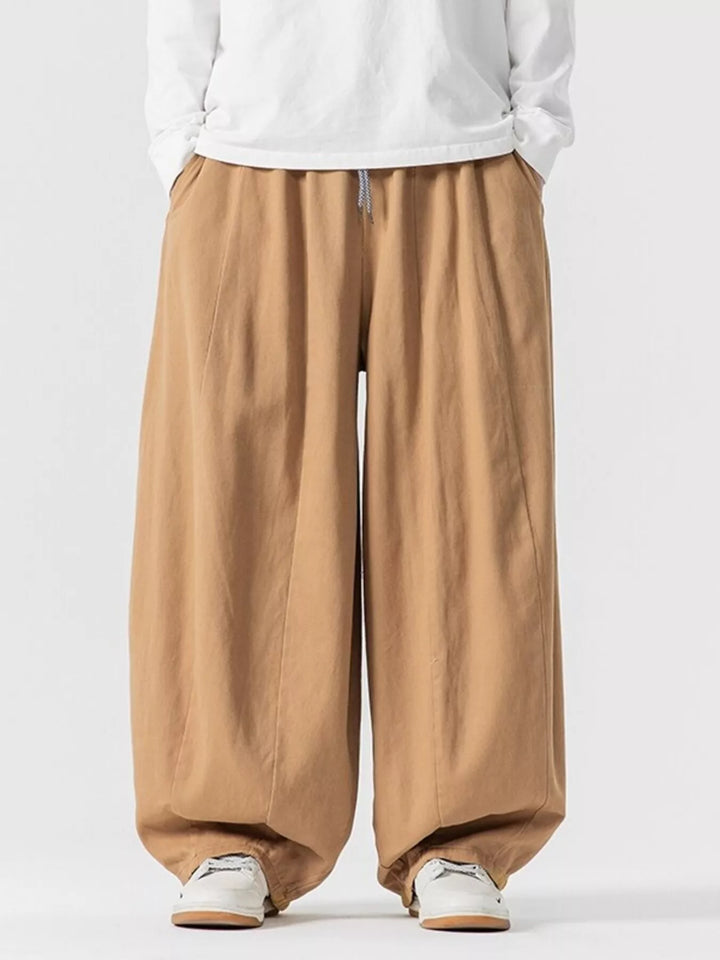 Men's Plus Size Loose Fit Drawstring Waist Casual Pants