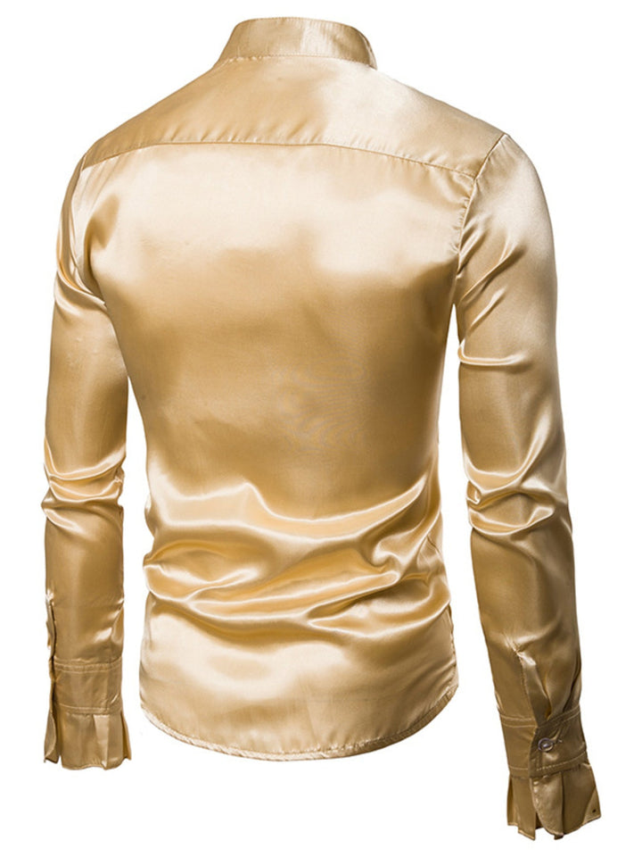 Men's Ruffle Front Long Sleeve Shirt
