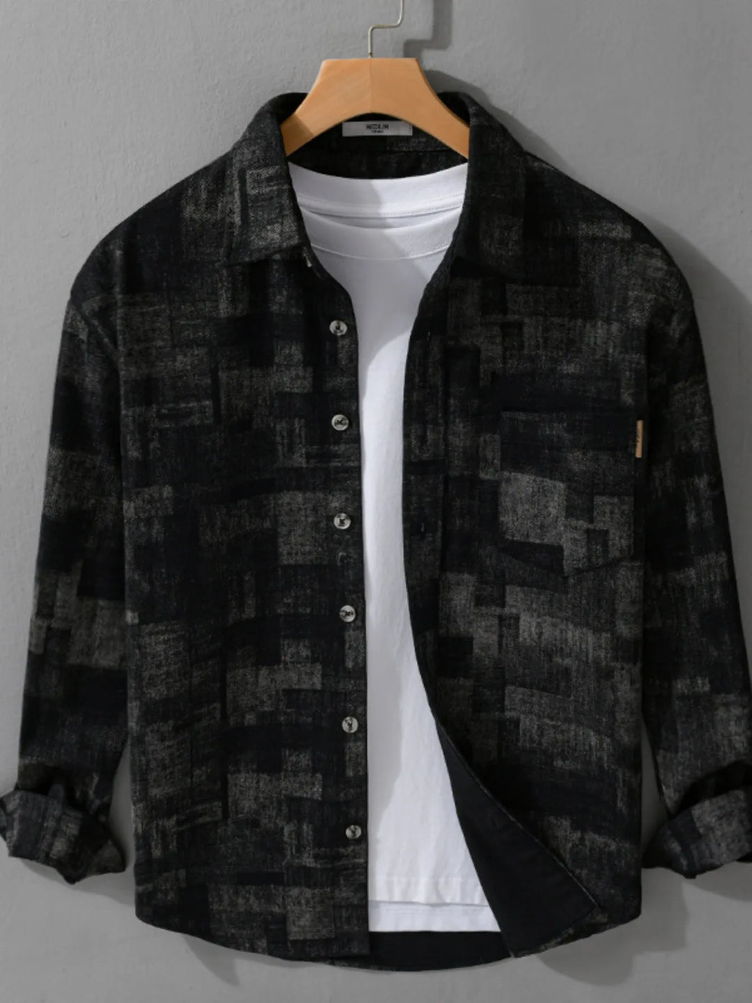 Men's Plus Size Vintage Plaid Button-Down Shirt