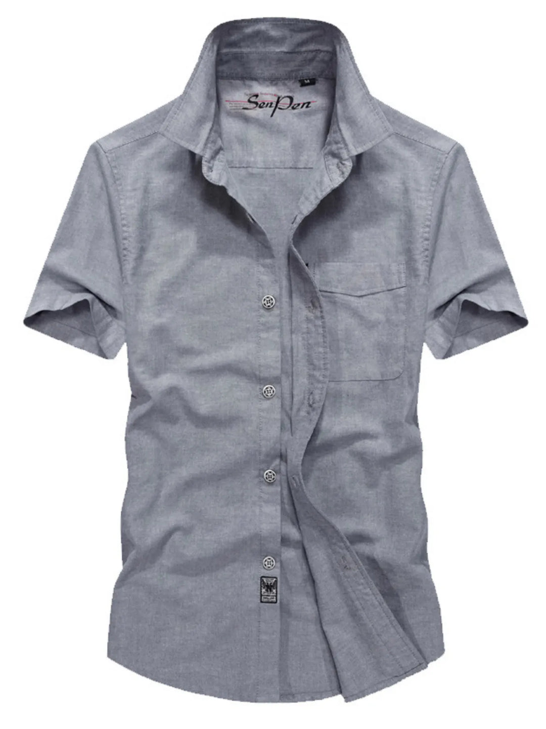 Men's Plus Size Casual Short Sleeve Button-Down Shirt