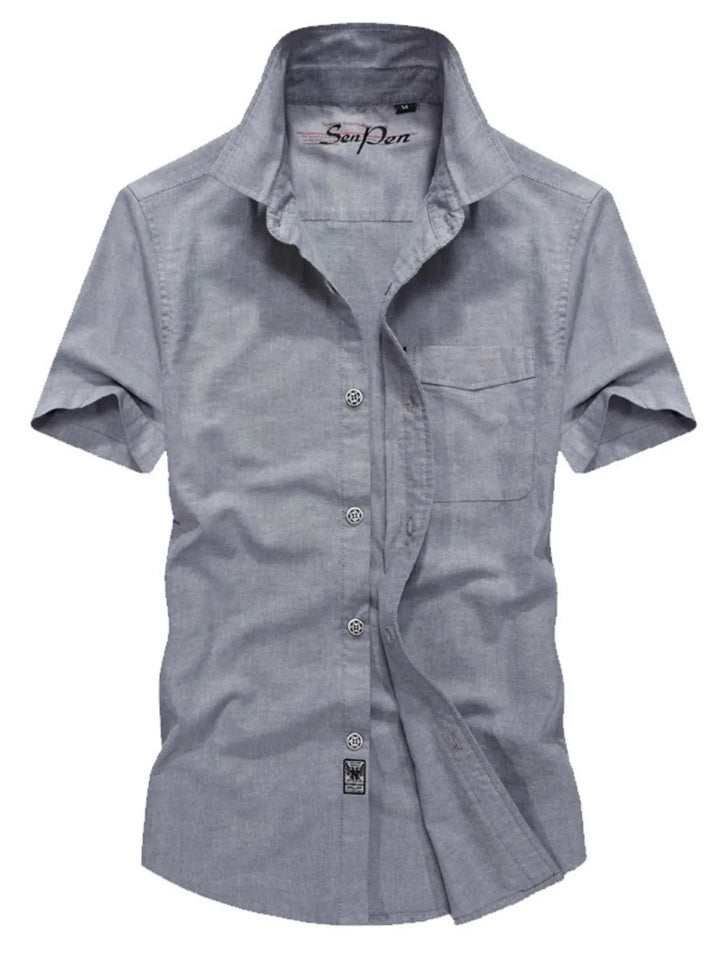Men's Plus Size Casual Short Sleeve Button-Down Shirt