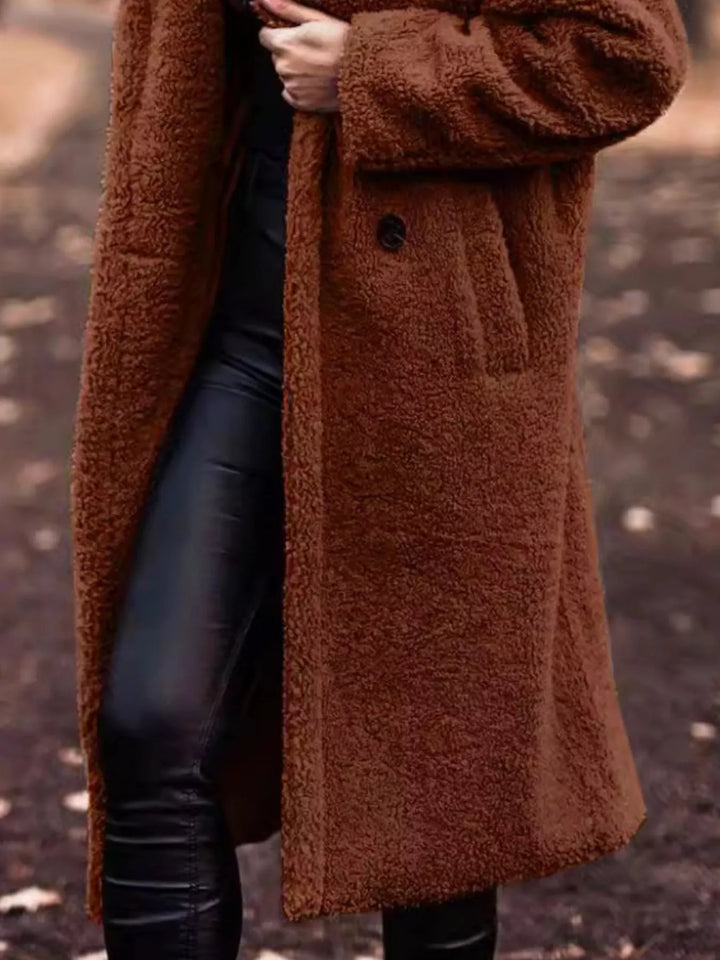 Teddy Bear Hooded Longline Outerwear