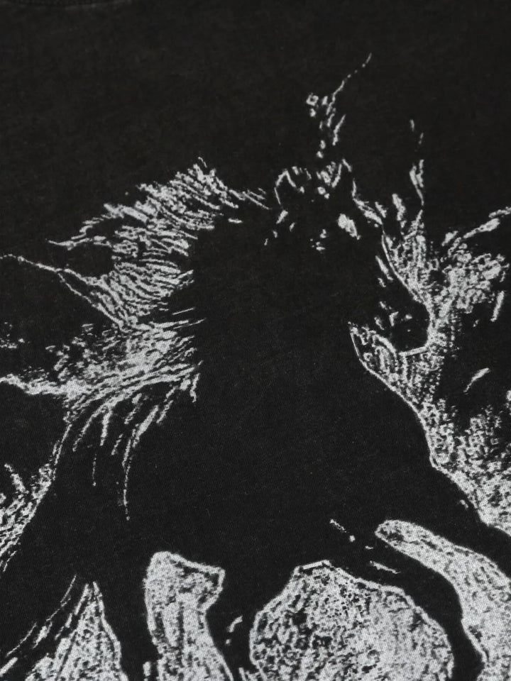 Men's Wash Graphic Round Neck T-Shirt