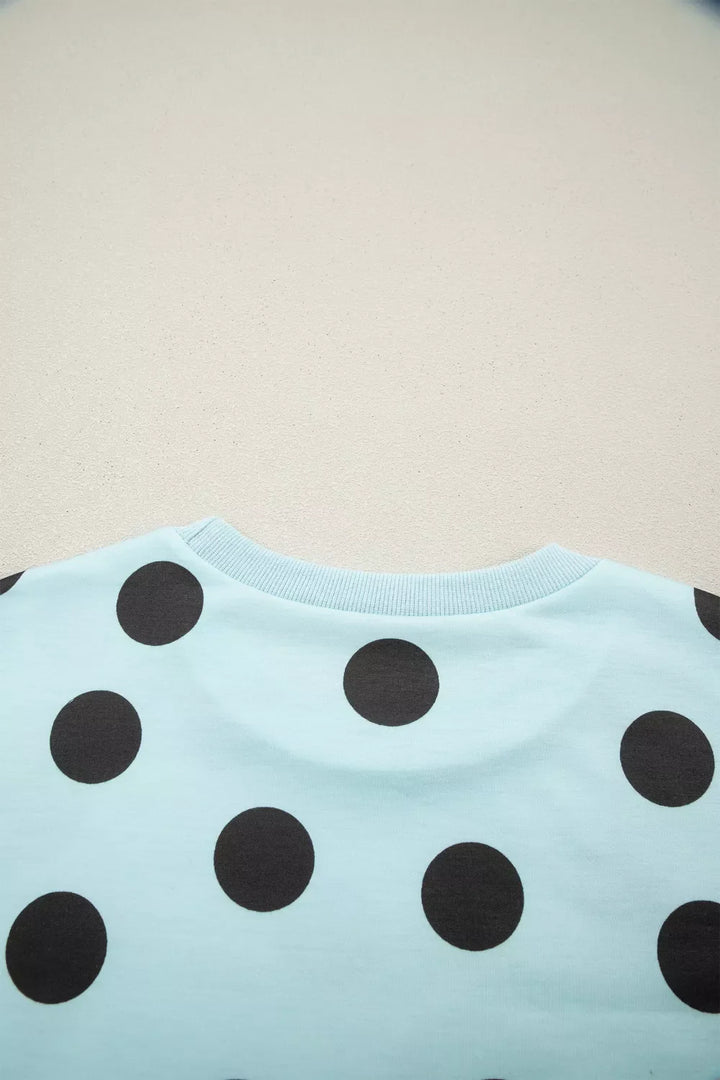 Polka Dot Short Sleeve Top Casual Skort 2pcs Outfit