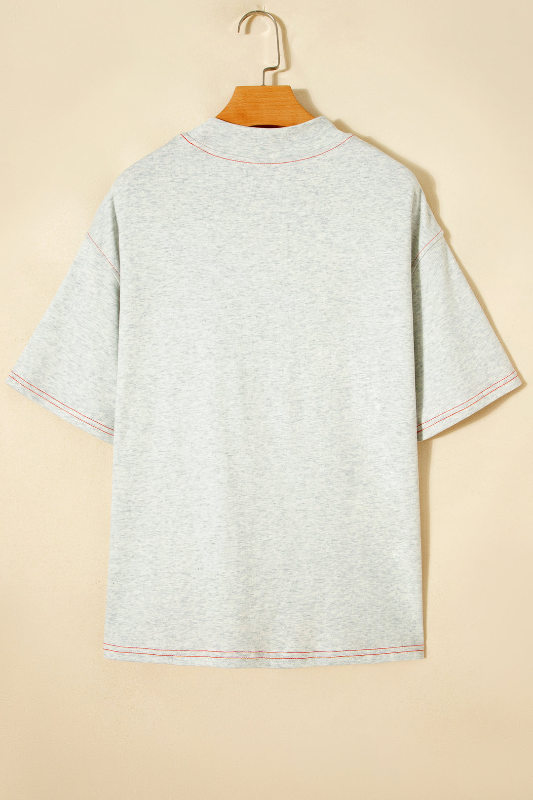 Light Grey Reversible Contrast-Stitched T-Shirt