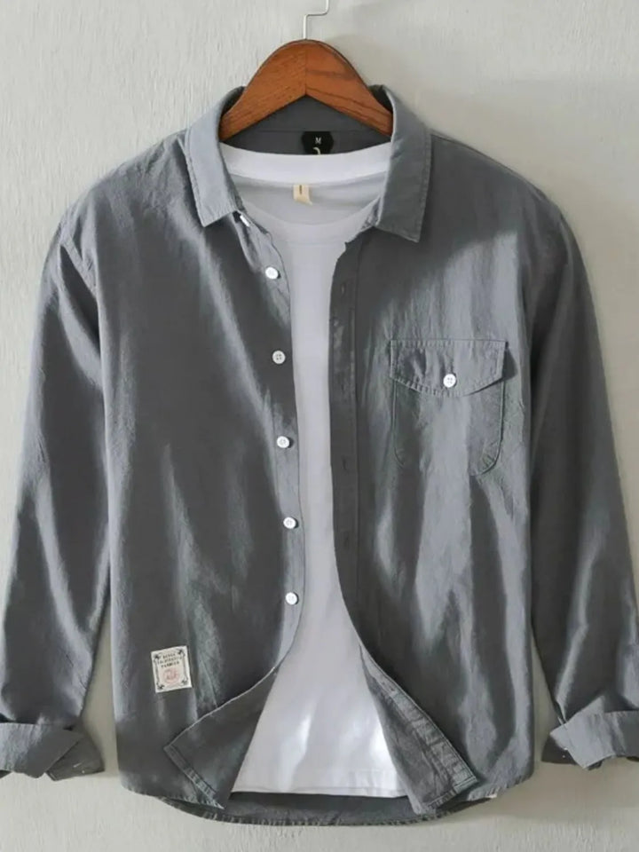 Men's Plus Size Button Up Long Sleeve Shirt