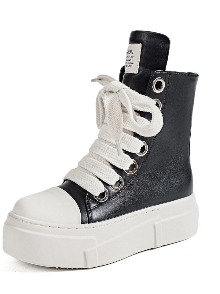 Platform Lace Up Contrast Sneakers