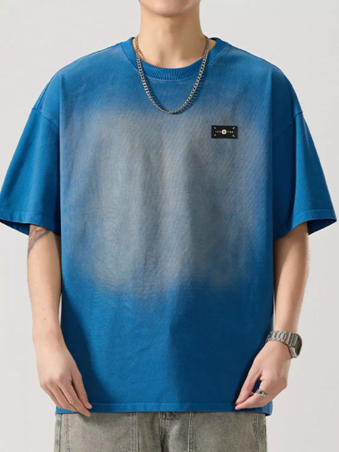 Men's Full Size Round Neck Half Sleeve T-Shirt Plus Size