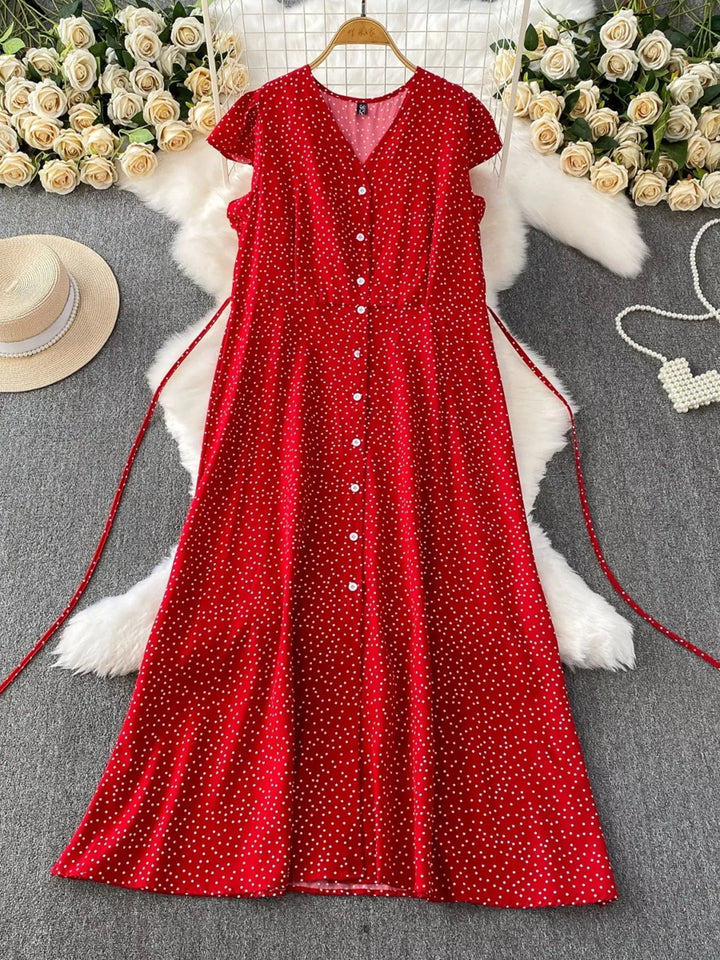 Polka Dot Button-Down Dress