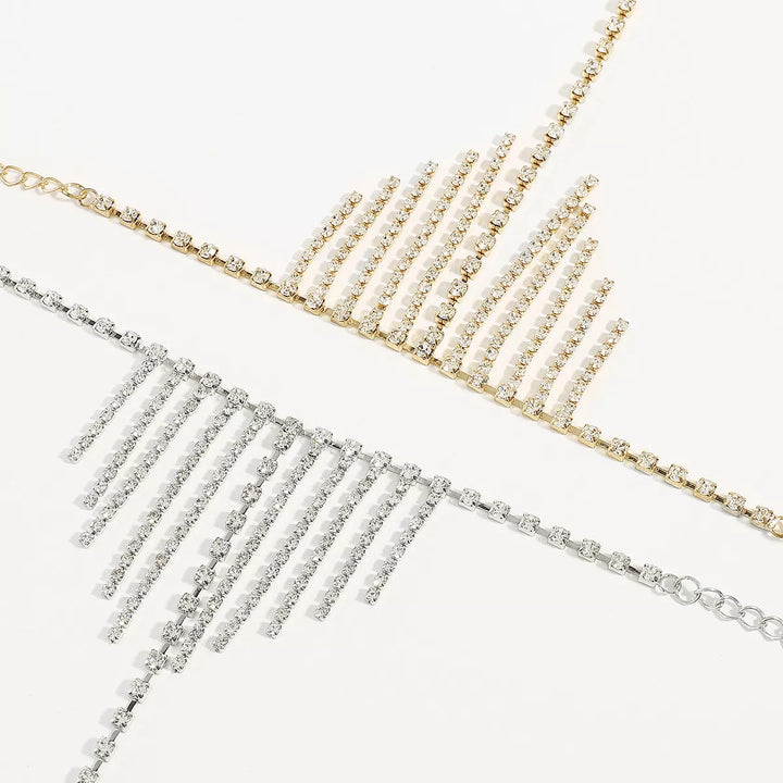 Rhinestone Fringe Hand Chain Bracelet