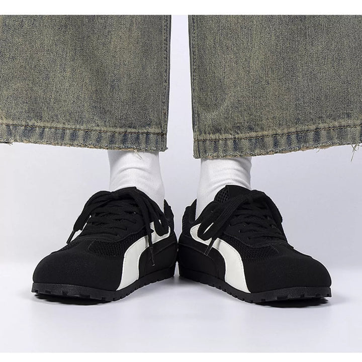 Contrast Lace Up Casual Sneakers