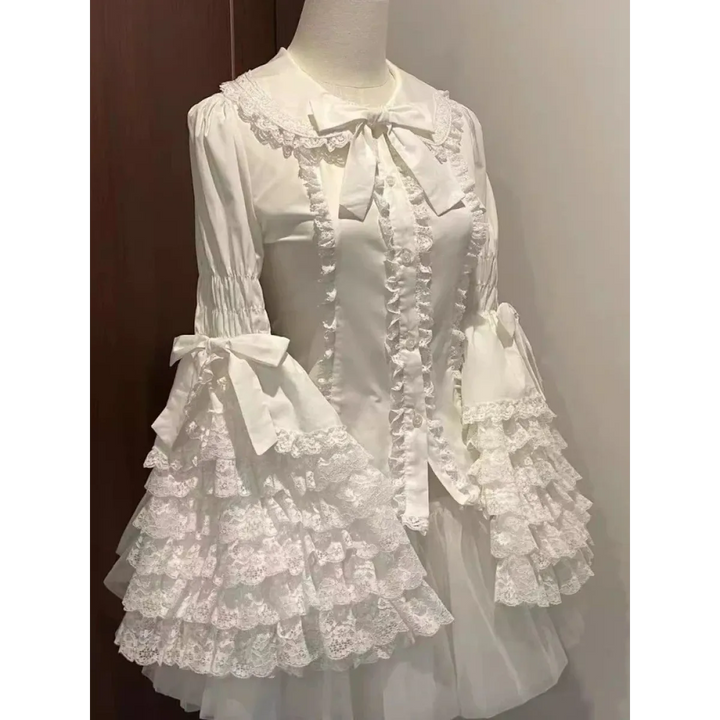 Kawaii Flare Sleeve Bow Blouse
