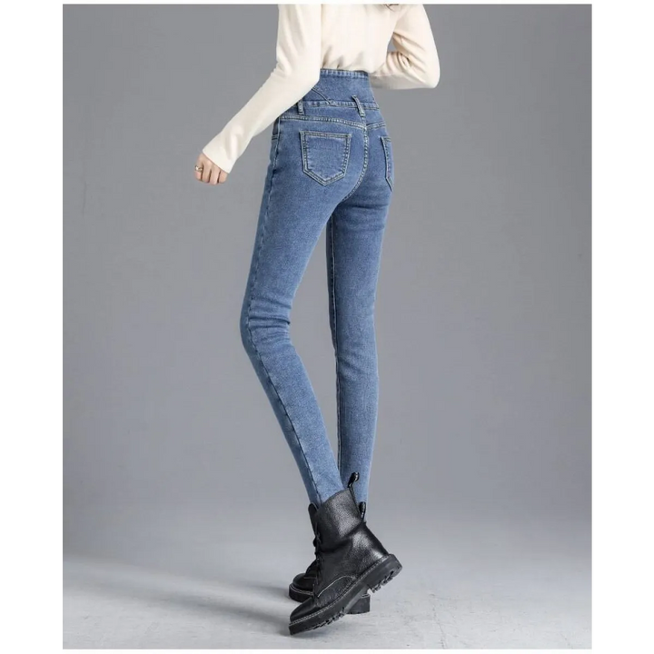 Thick Fleece High-waist Skinny Jeans