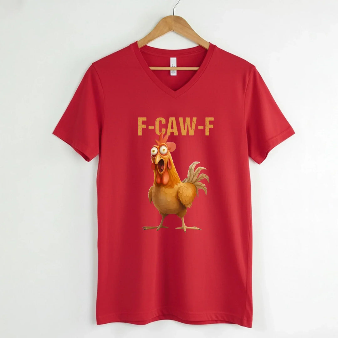 Funny F-Caw-F Rooster Unisex V-Neck T-Shirt