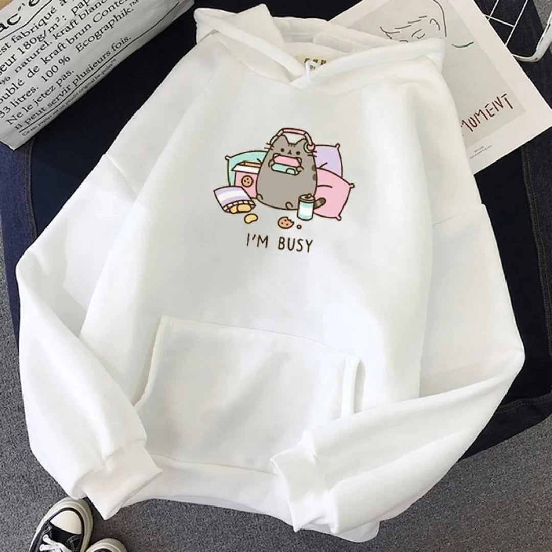 "I'm Busy" Gaming Cat Hoodie