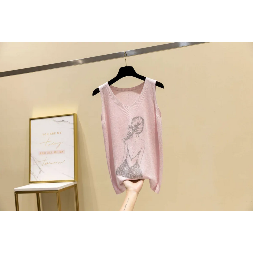 Glitter Print Tank Top
