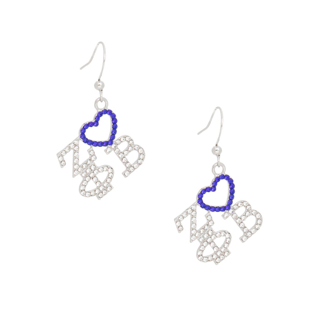 ZPB Greek Heartfelt Pride Bling Fish Hook Earrings