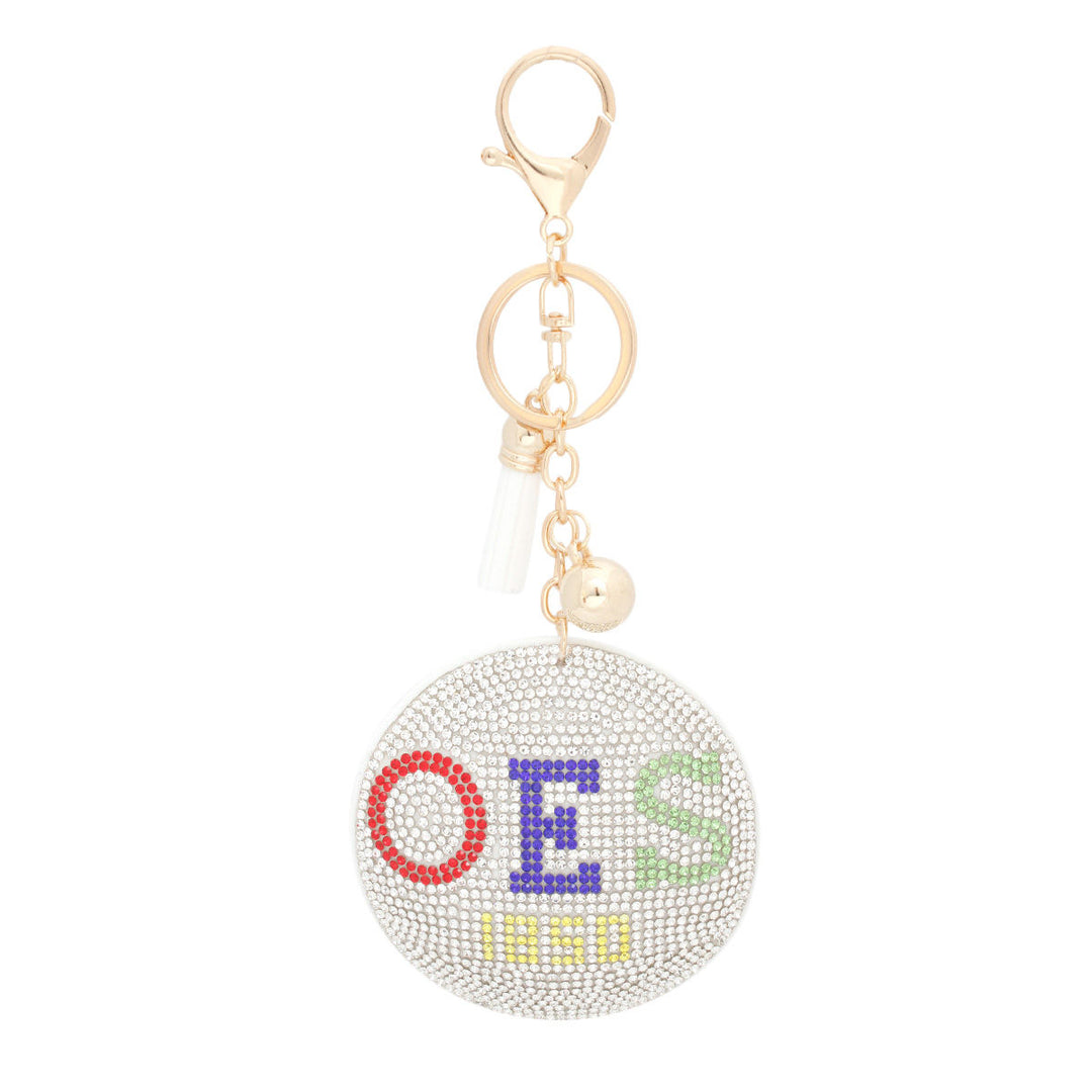 OES Sorority White Padded Sorority Keychain