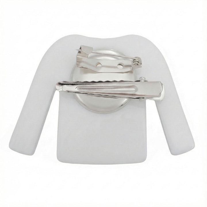 Brooch Hair Clip White Blue Stripe COCO Shirt Pin
