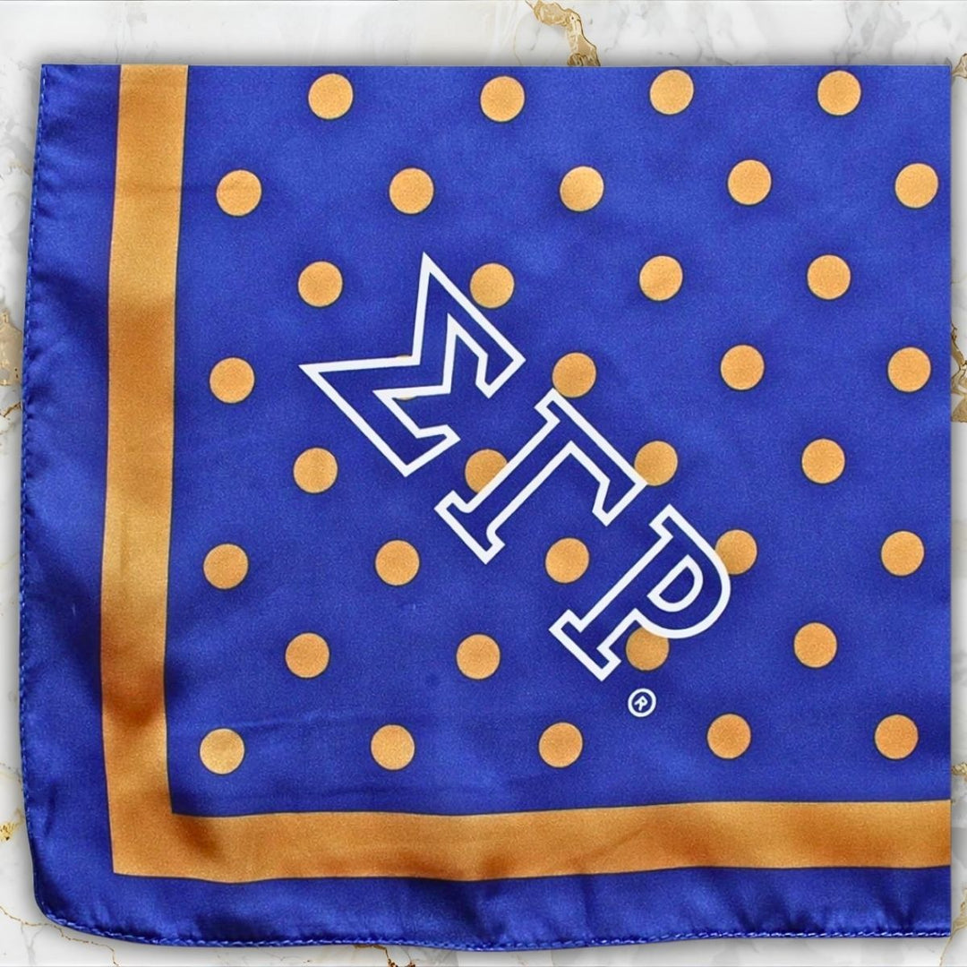 SGRHO Blue Yellow Polka Dot Square Sorority Scarf