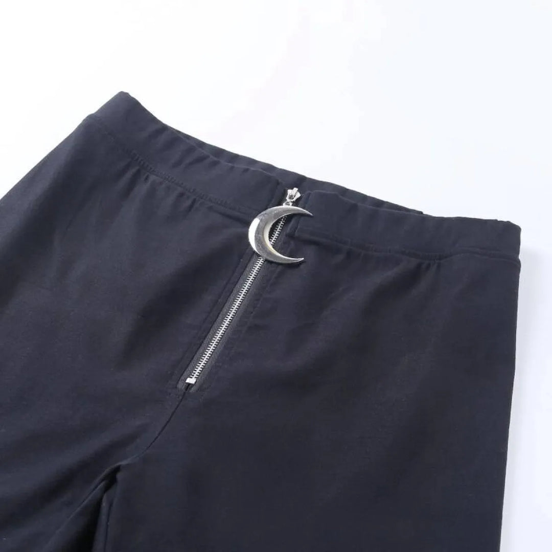 Gothic Crescent Moon Cutout Pants
