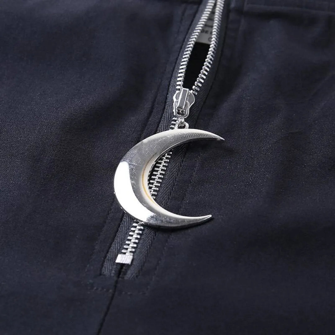 Gothic Crescent Moon Cutout Pants