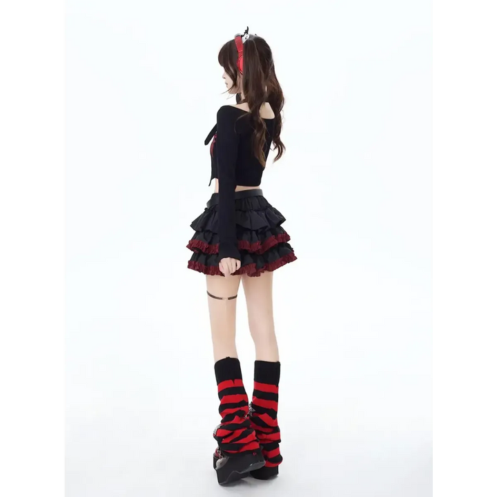 Ruffle Mini Skirt – Gothic Harajuku Y2K Emo Aesthetic