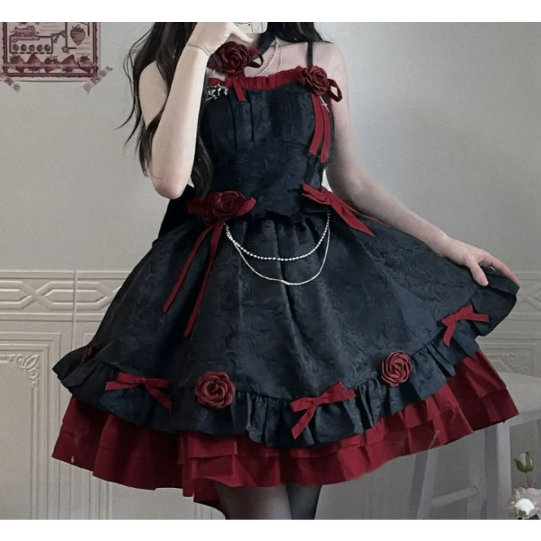 Dark Victorian Gothic Lolita Rose Dress
