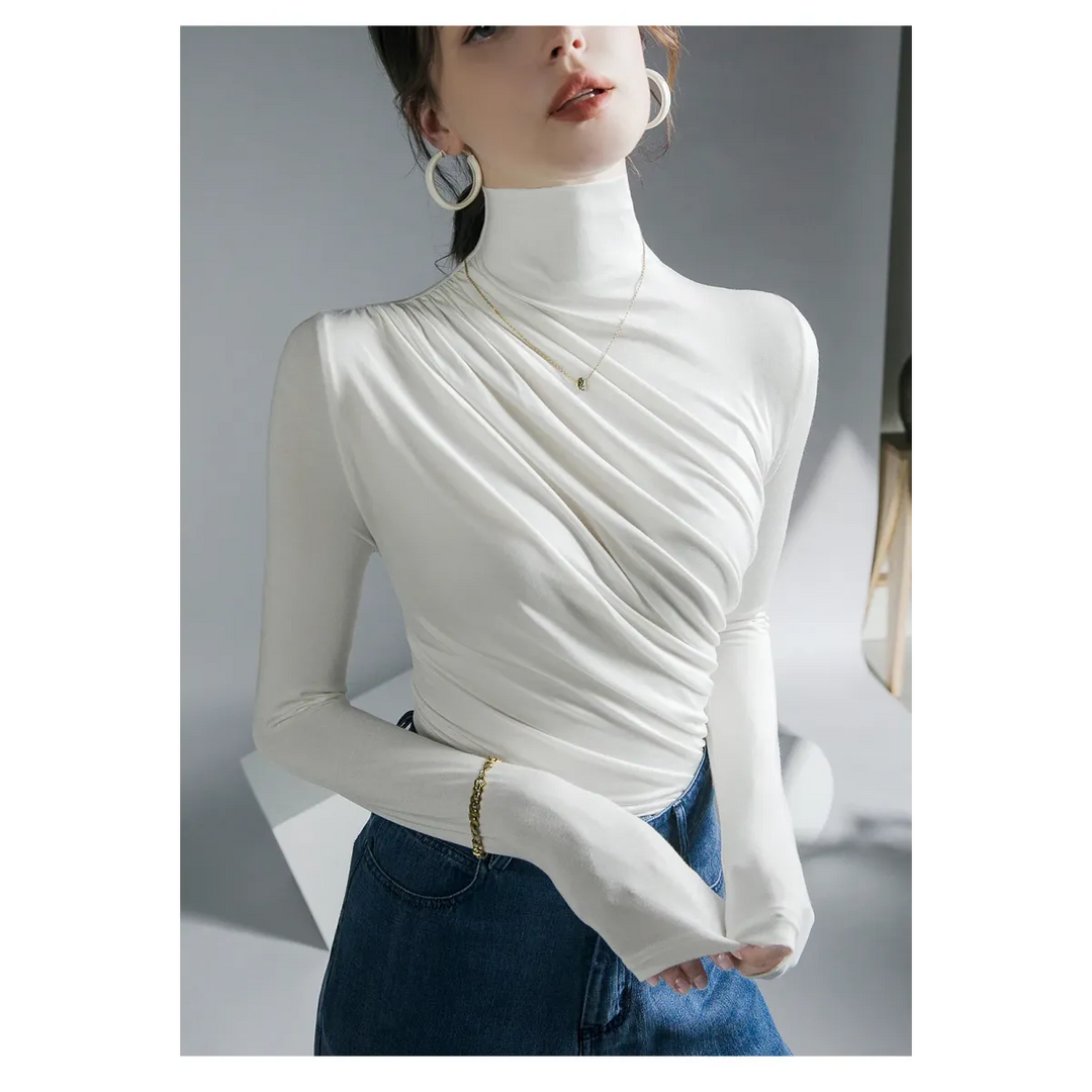 Gothic Pleated Turtleneck Top