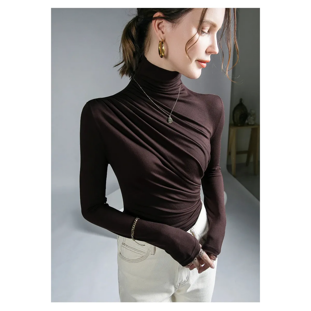 Gothic Pleated Turtleneck Top