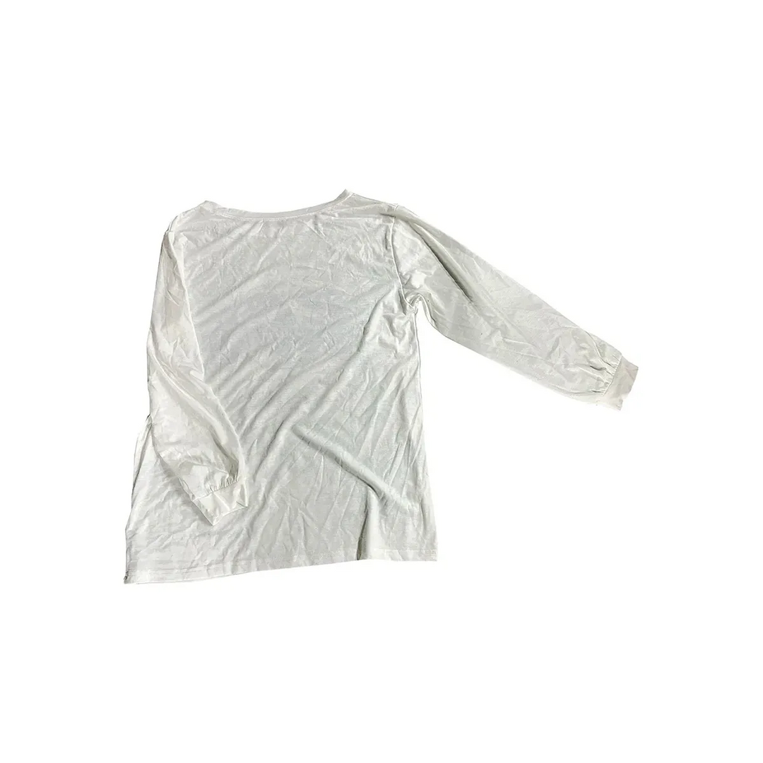 Skull Print Long Sleeve T-Shirt – Grunge Y2K Punk Pullover Top