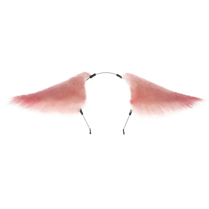 Handmade Cat Faux Fur Ears Headband - Fluffy Plush Animal Hair Hoop