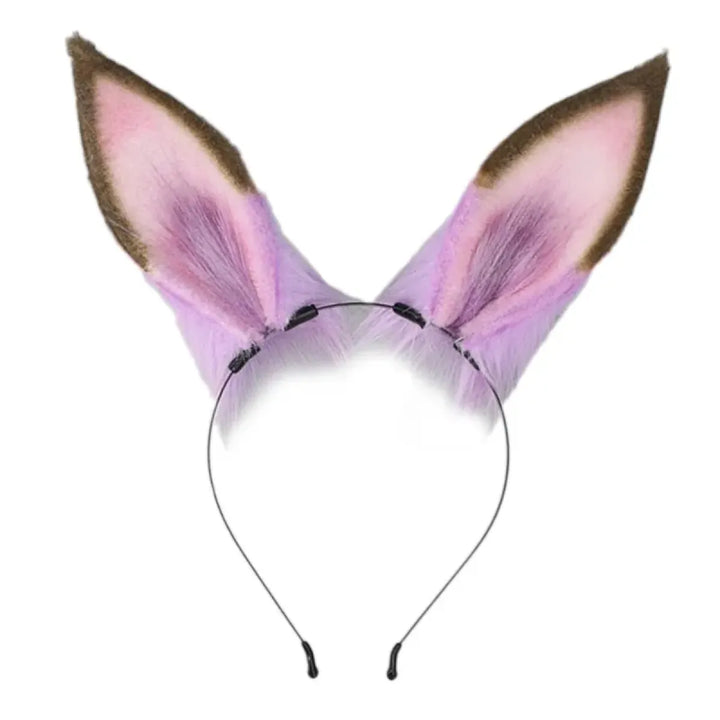 Handmade Cat Faux Fur Ears Headband - Fluffy Plush Animal Hair Hoop